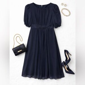 Max & Cleo Midnight Blue Short Sleeve Dress